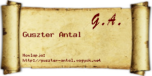 Guszter Antal névjegykártya